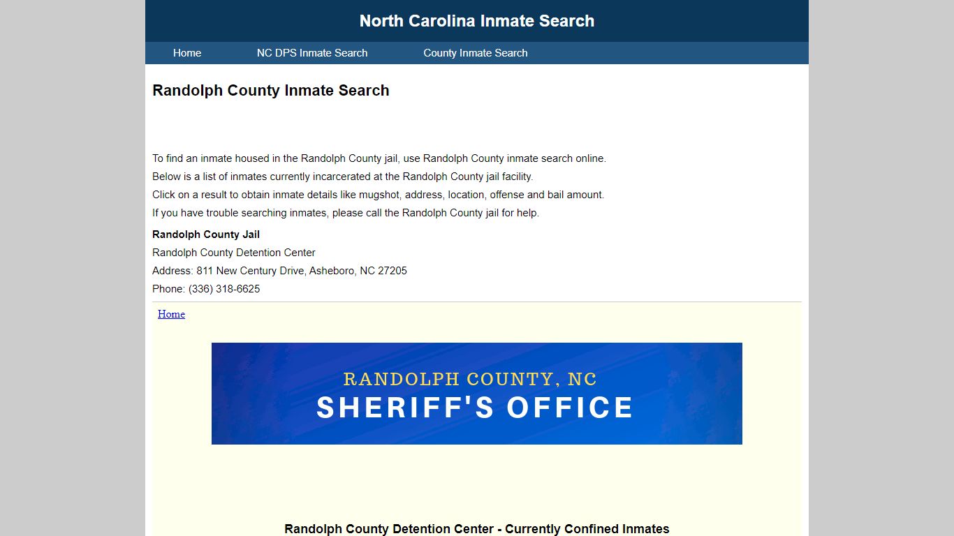 Randolph County Inmate Search